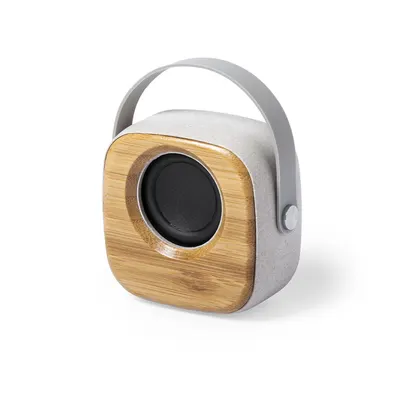 Altavoz Bluetooth de bambú Kepir y trigo asa silicona personalizable