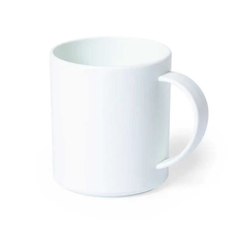 Taza de PLA Pioka compostable 350 ml en blanco de PLA 100% compostable, vista frontal