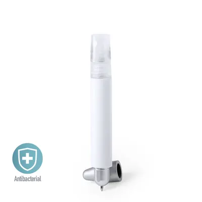 Bolígrafo antibacteriano pulverizador cromado personalizable