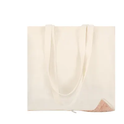 Bolsa plegable de algodón Charel 110 g con base de corcho personalizable