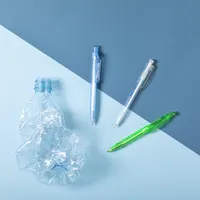 Bolígrafo de RPET Hispar translúcido con clip de RPET, detalle 3
