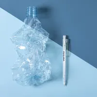 Bolígrafo de RPET Hispar translúcido con clip de RPET, detalle 4