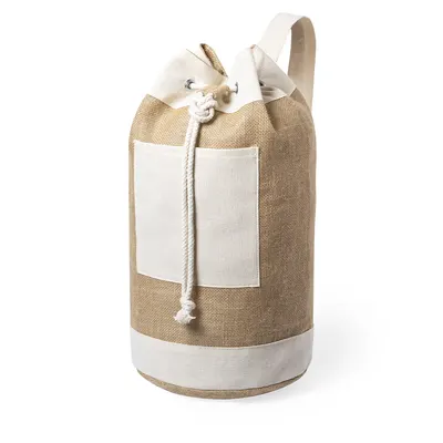 Petate de yute y algodón Lopso con bolsillo personalizable