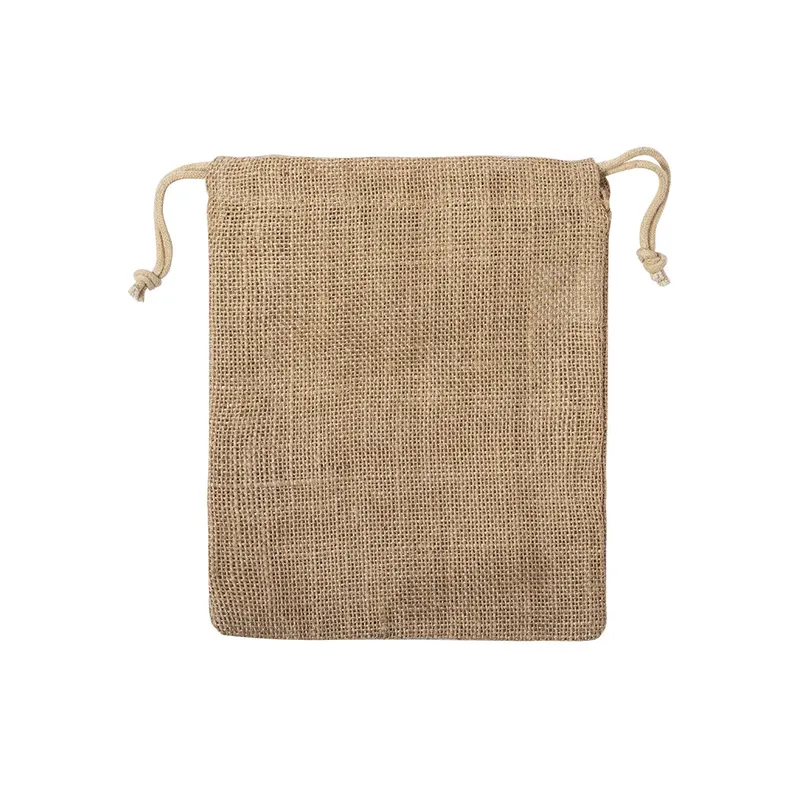 Bolsa de yute Lesky 260 g con cierre de cordón en bolsa lesky de yute, vista frontal