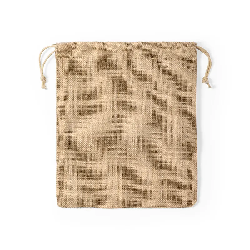 Bolsa de yute Vagan 260 g con cierre de cordón en bolsa vagan de yute, vista frontal