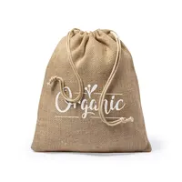 Bolsa de yute Vagan 260 g con cierre de cordón de yute, vista lateral