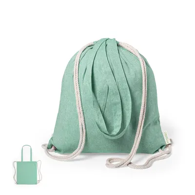 Mochila de cuerdas algodón reciclado Fenin 140 g personalizable