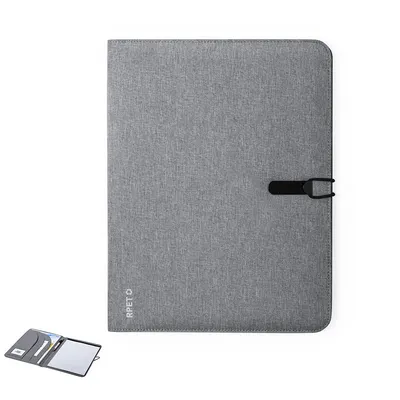 Carpeta A4 de RPET Sorgax 600D con bloc personalizable