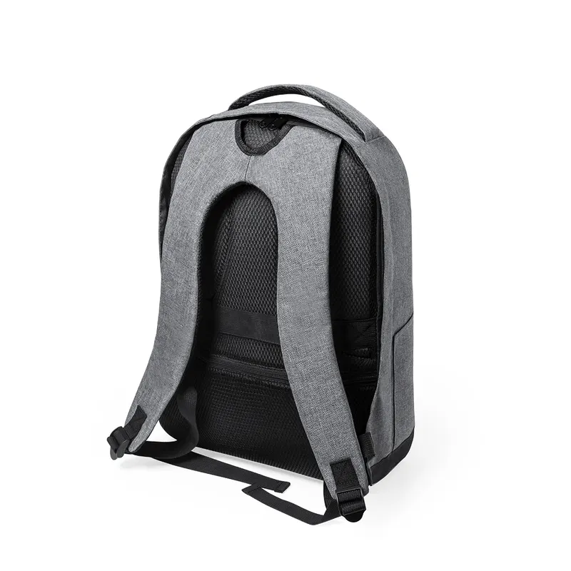 Mochila antirrobo de RPET Bulman 600D portátil 15 pulgadas en gris de poliéster 600D RPET, vista frontal