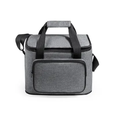Nevera de RPET Botum 600D melange 13 l con bandolera personalizable