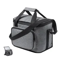 Nevera de RPET Botum 600D melange 13 l con bandolera de poliéster 600D RPET/ PEVA, vista frontal