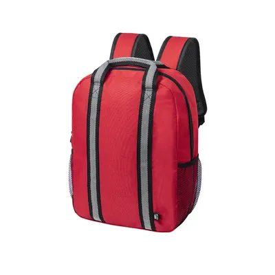 Mochila de RPET Fabax 600D con tiras reflectantes personalizable