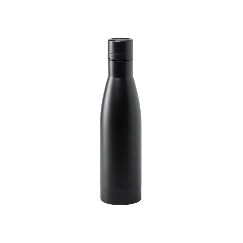 Botella térmica de acero Kungel inox 500 ml doble pared en negro de acero inox, vista frontal