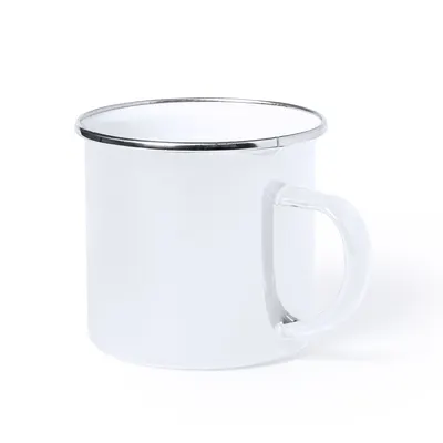 Taza de acero Kirpal vintage 380 ml con detalle cromado personalizable