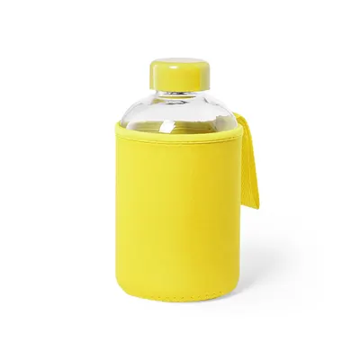 Bidón de cristal Flaber 600 ml con funda soft shell personalizable