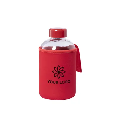 Bidón de cristal Flaber 600 ml con funda soft shell personalizable