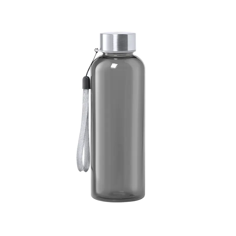 Bidón de tritán Rizbo 500 ml con cordón en negro de tritan/ acero inox, vista frontal
