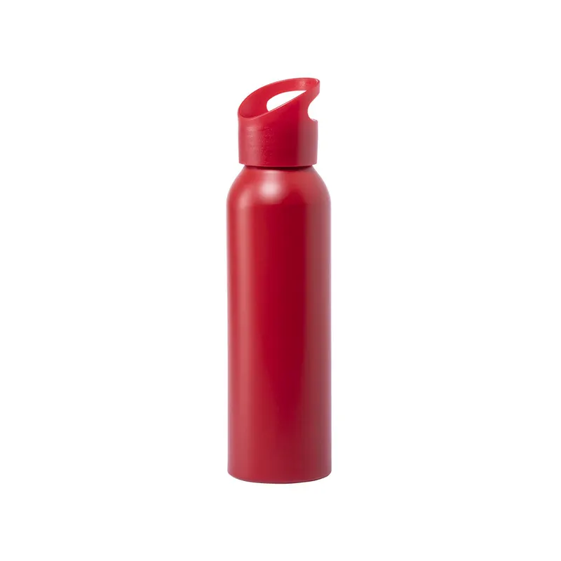 Bidón de aluminio mate Runtex 600 ml apertura fácil en rojo de aluminio, vista frontal