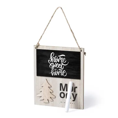 Adorno navideño de madera con pizarra y tiza personalizable
