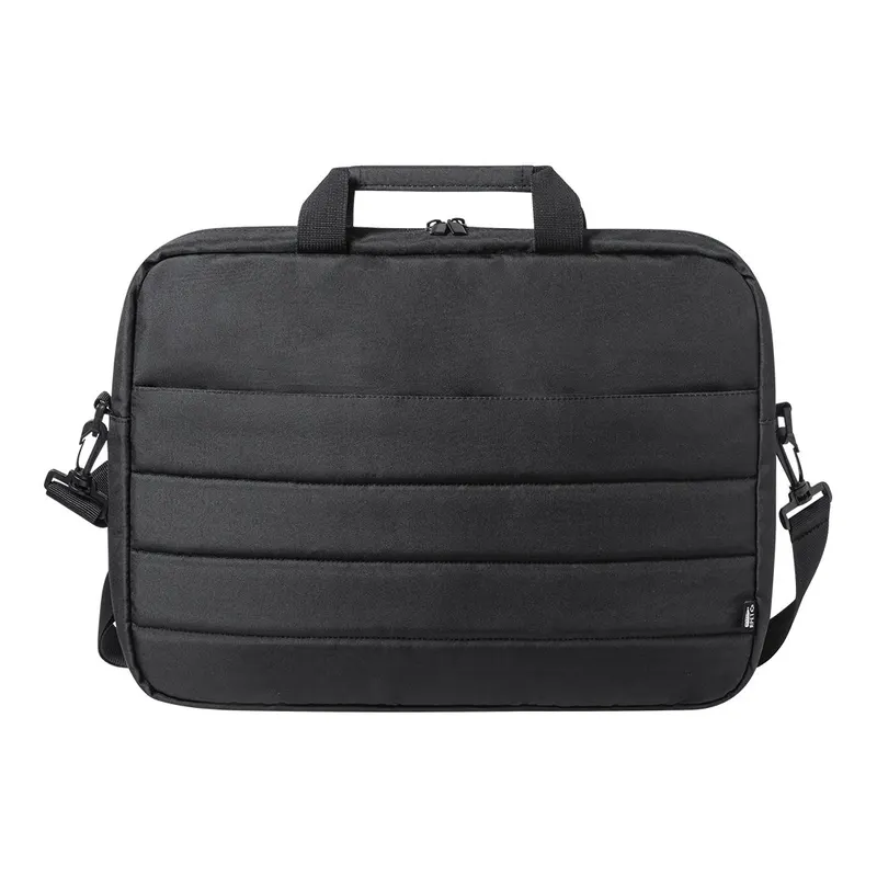 Maletín de RPET Bakex 300D portátil 15 pulgadas bandolera en negro de poliéster 300D RPET, vista frontal