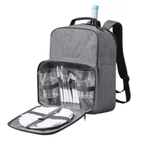 Mochila nevera de picnic Kazor para 2 con cubiertos de poliéster 600D RPET/ PEVA, detalle 2