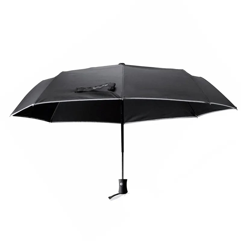 Paraguas plegable automático antiviento Ø Telfox 95 cm en negro de pongee 190T, vista frontal