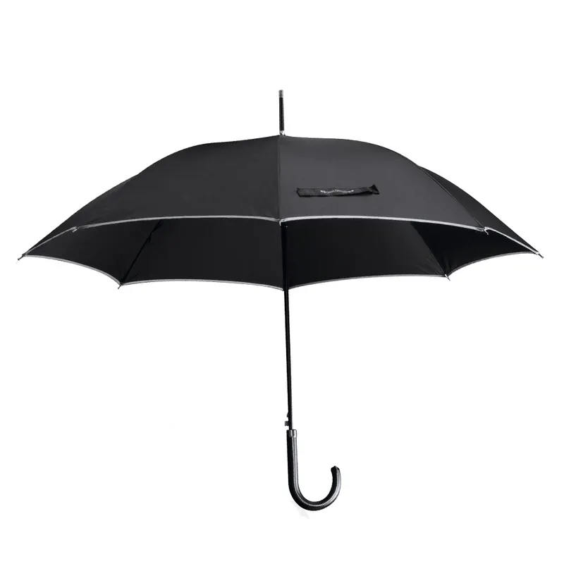 Paraguas automático Ø Royal 100 cm mango de polipiel en -antonio miro- negro de pongee 190T, vista frontal