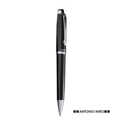 Bolígrafo metálico negro bicolor Dayo con estuche personalizable