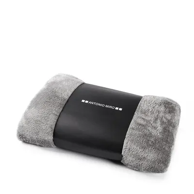 Manta polar gris 130 × 160 cm 260 g con funda personalizable