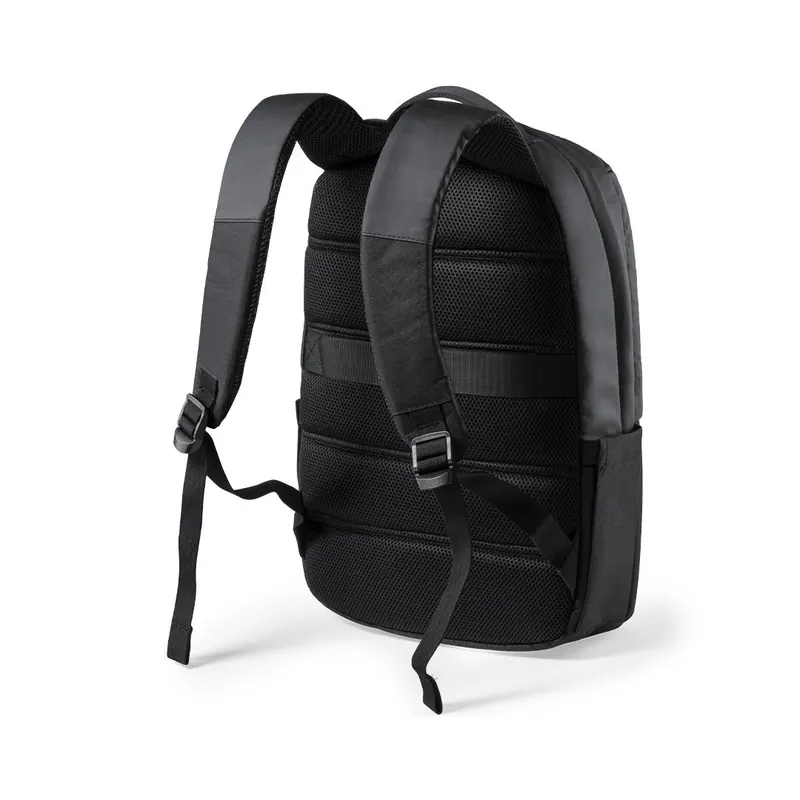 Mochila de poliéster Kendrit 600D portátil 15 pulgadas negra en negro -am- de poliéster 600D, vista frontal