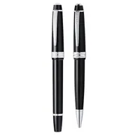 Set bolígrafo y roller de resina Bailey Light con estuche, vista lateral