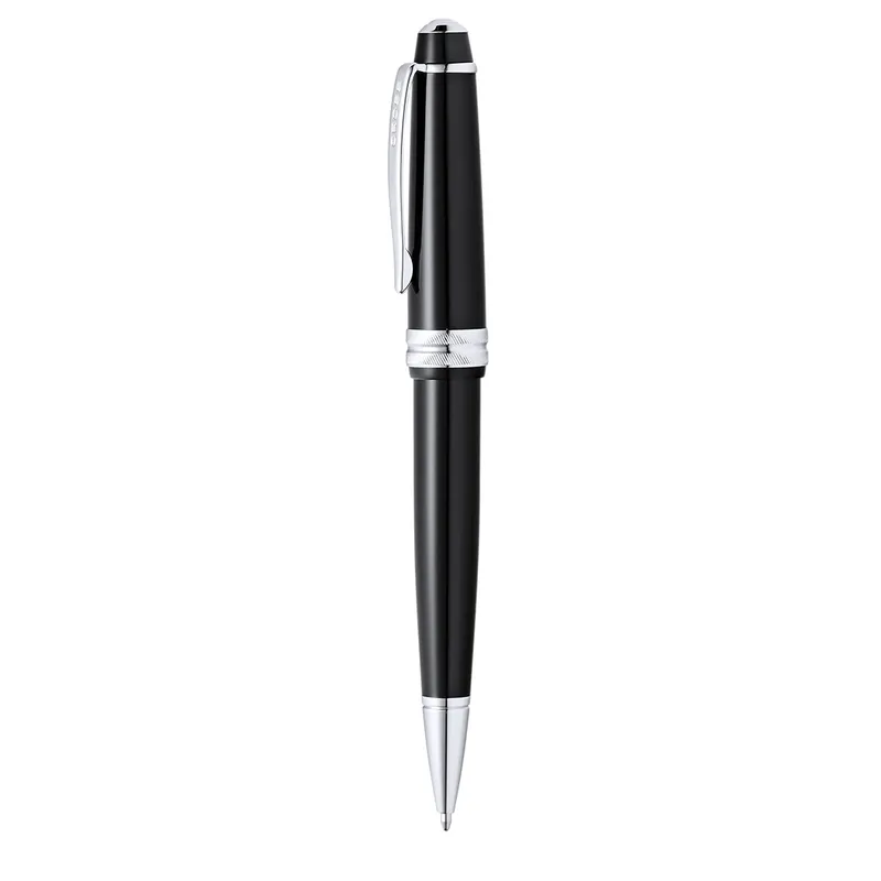 Bolígrafo resina y cromo Bailey Light con estuche en negro, vista frontal