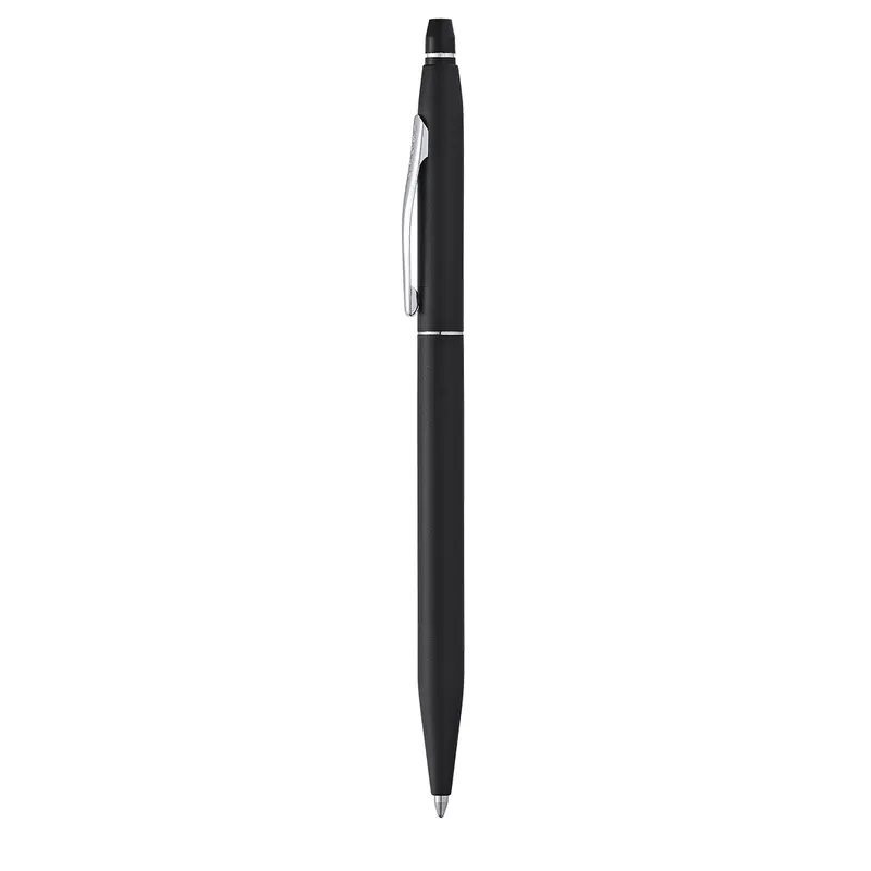 Bolígrafo metálico retráctil Classic Click con estuche en negro de metal, vista frontal