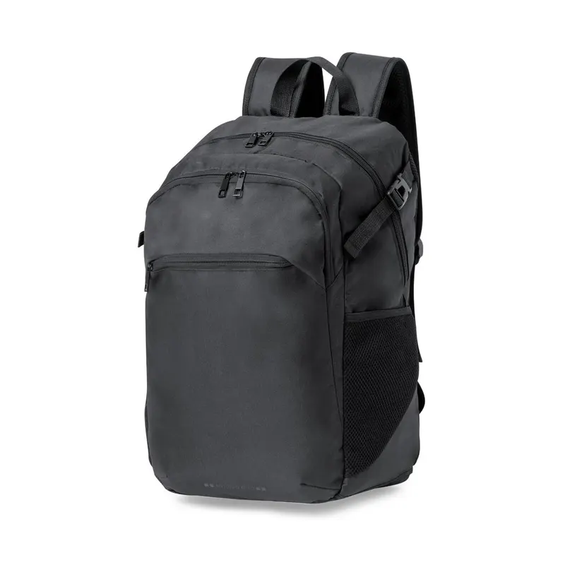 Mochila de poliéster Jolens 300D 17 pulgadas hebillas en negra -am- de poliéster 300D, vista frontal