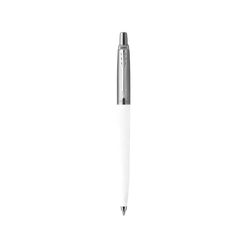 Bolígrafo de acero y ABS Jotter Original pulsador tinta negra en blanco de acero inox/ ABS, vista frontal