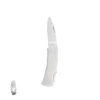 Navaja de acero inoxidable con bloqueo de aluminio/ acero inox, vista frontal