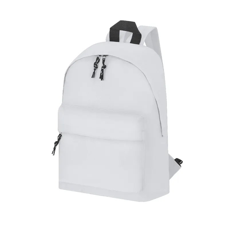 Mochila de poliéster Discovery 600D bolsillo frontal en blanco de poliéster 600D, vista frontal
