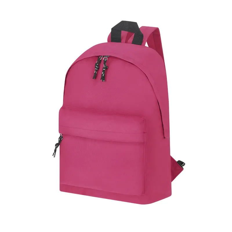Mochila de poliéster Discovery 600D bolsillo frontal en fucsia de poliéster 600D, vista frontal