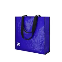 Bolsa reutilizable laminada con fuelle y corchete, vista frontal