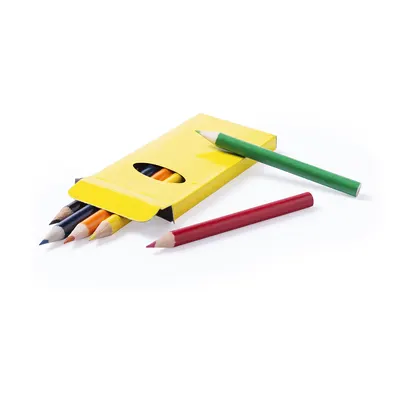 Caja de 6 lápices de colores brillantes personalizable
