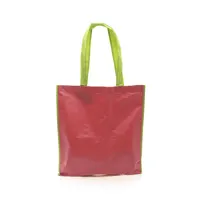 Bolsa de RPET Helena laminado con asas largas de nylon de poliéster RPET laminado, vista lateral
