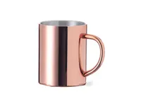 Taza de acero Belon doble pared 280 ml exterior cobre de acero inox, vista lateral
