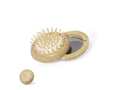 Cepillo de bambú Bonnie con espejo magnético personalizable