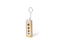 Llavero multiherramienta de bambú Balmy con 4 llaves de bambú/ acero inox, vista lateral