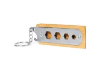 Llavero multiherramienta de bambú Balmy con 4 llaves de bambú/ acero inox, detalle 3
