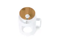 Tarro de cristal Jacin 1,625 l con pajita y funda de cristal/ bambú, detalle 1