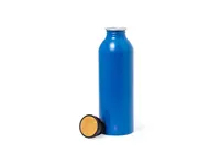 Bidón de aluminio reciclado Claud 550 ml tapón bambú de aluminio reciclado/ bambú, vista lateral