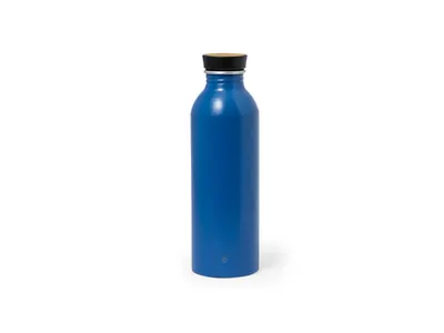 Bidón de aluminio reciclado Claud 550 ml tapón bambú personalizable