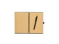 Set libreta y bolígrafo de fibra de café Alanna de fibra de café/ PP, detalle 3