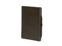 Set libreta y bolígrafo de fibra de café Alanna de fibra de café/ PP, vista frontal